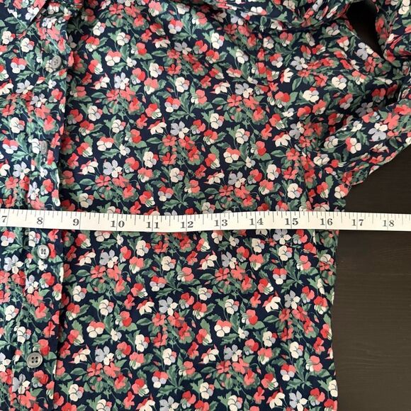 J Crew Liberty Fabric Shirt Blouse Women Sz 2 Floral Long Sleeve Button Up Artsy - Picture 9 of 10